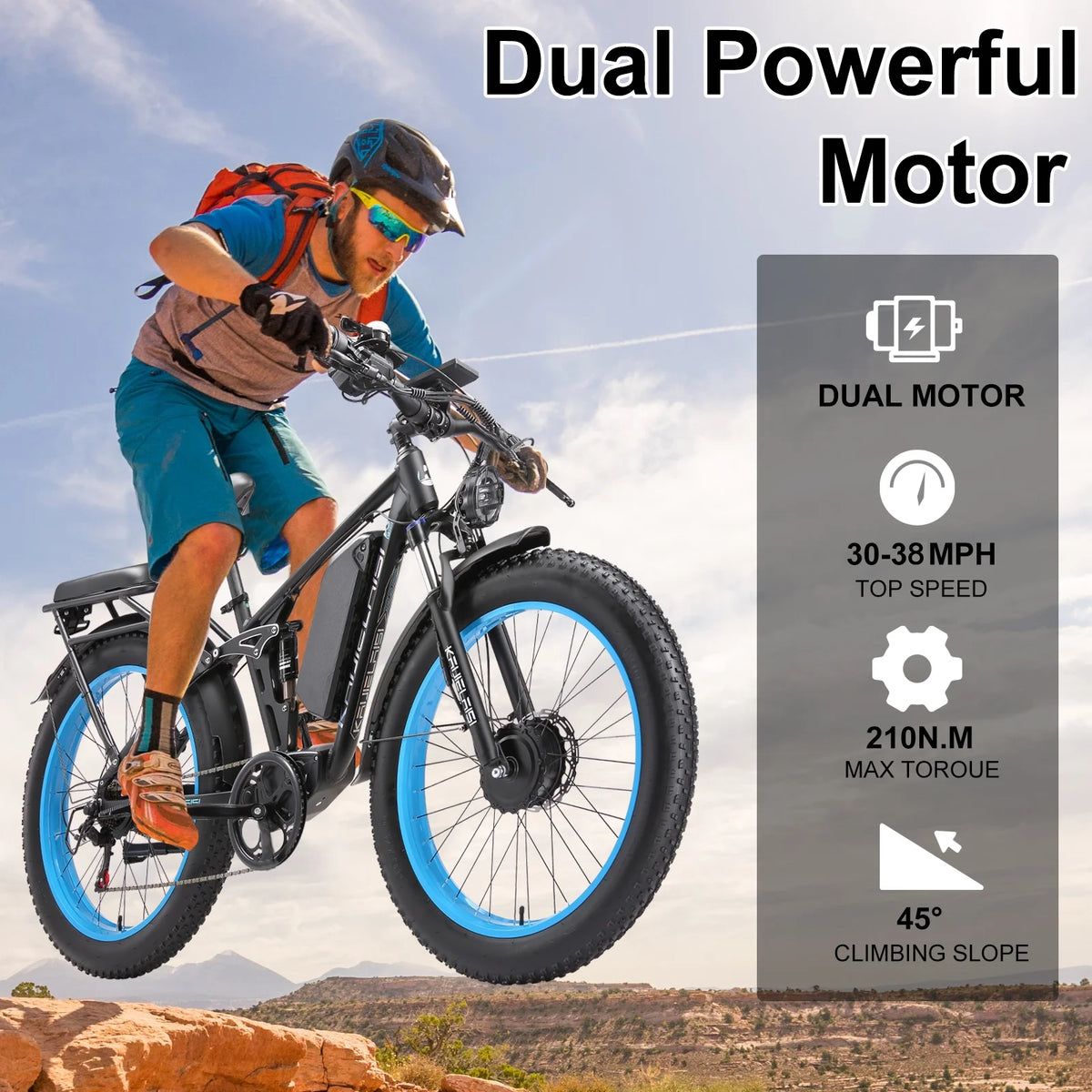 KAIJIELAISI Electric Bike for Adults, AWD Ebikes Dual Motor Peak 6000W - Product image 8