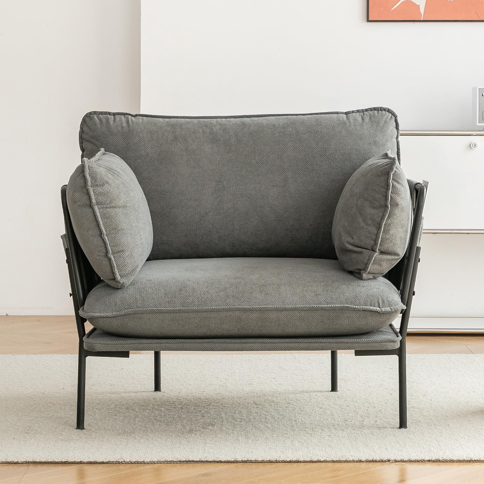 AECOJOY Modern Accent Chair Reading Chair with Pillow Upholstered Armchair for Adults - Product image 6