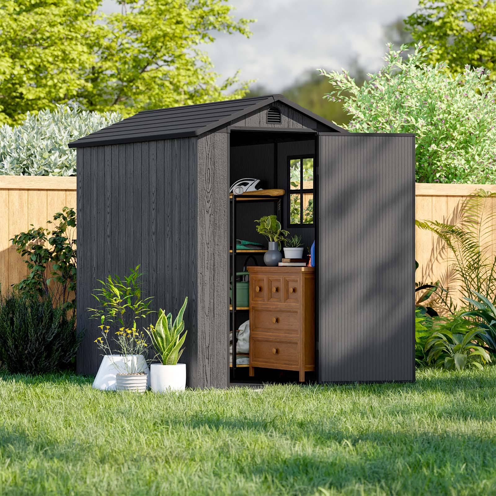 Patiowell 4x6 Easy Installation Outdoor Storage Plastic Shed-Store Patio Furniture - Product image 1