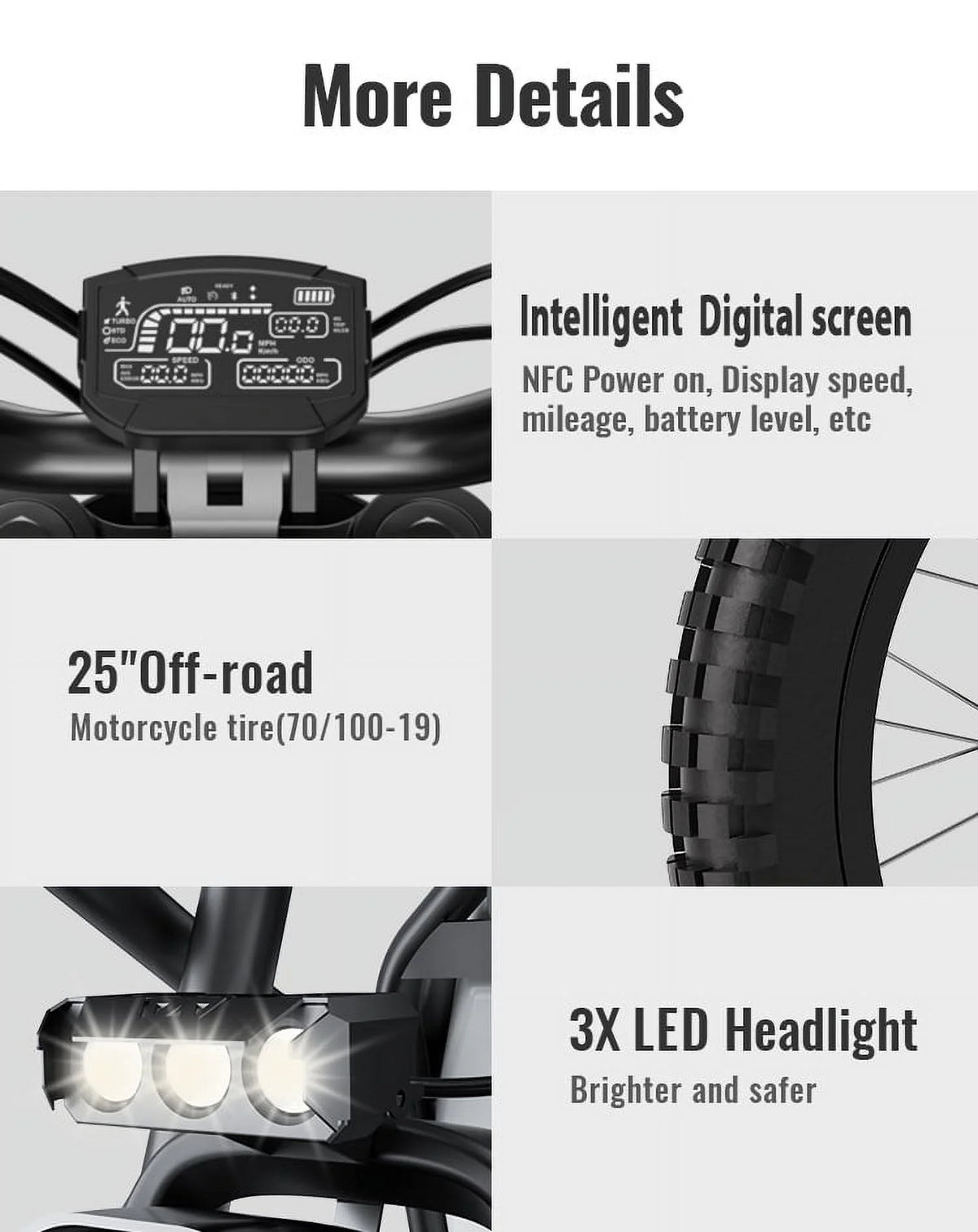 2000W Electric Dirt Bike for Adults Ridingtimes GT73 UL2849, Brushless Hub Motor - Product image 4