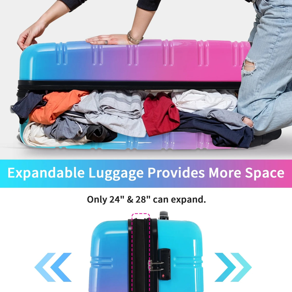3 Piece Luggage Sets, Hard Shell Suitcase 20/24/28 in with TSA Lock and Spinner Wheels - Product image 21