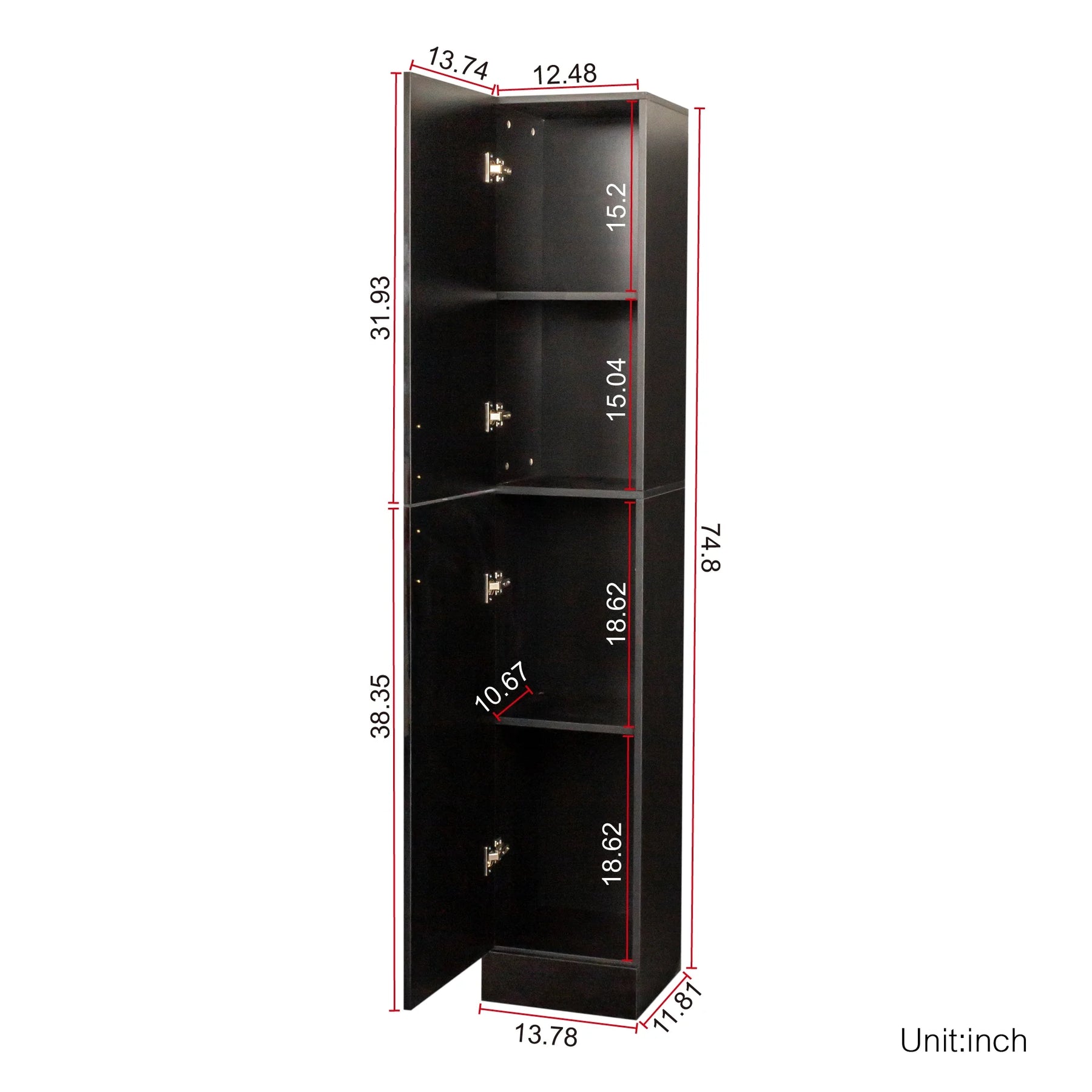 Slim Tall Storage Cabinet, Pantry Cabinet with Doors Shelves Small Space for Kitchen Living Room Bathroom - Product image 16