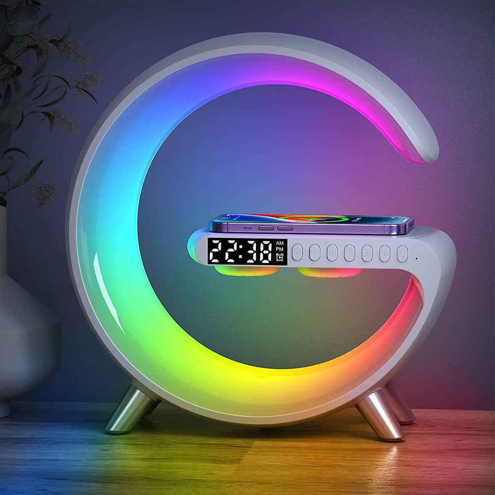 Wireless Charger Atmosphere Lamp, 2023 New Intelligent LED Table Lamp, Bluetooth Speaker