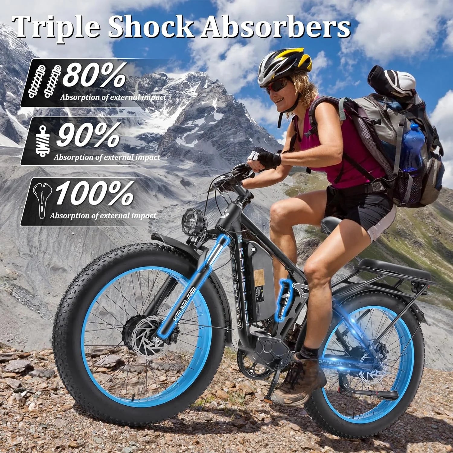KAIJIELAISI Electric Bike for Adults, AWD Ebikes Dual Motor Peak 6000W - Product image 7