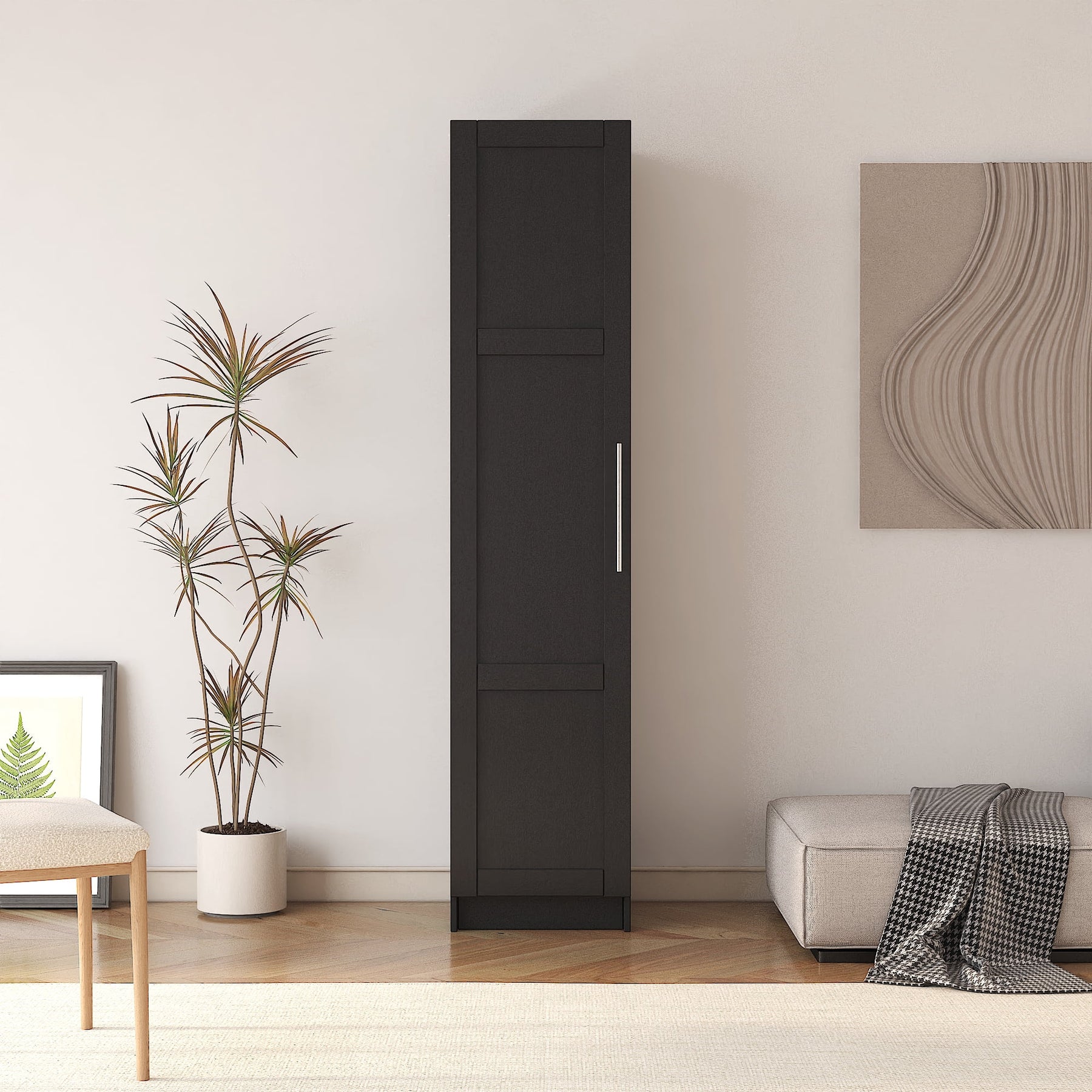 Slim Tall Storage Cabinet, Pantry Cabinet with Doors Shelves Small Space for Kitchen Living Room Bathroom - Product image 22