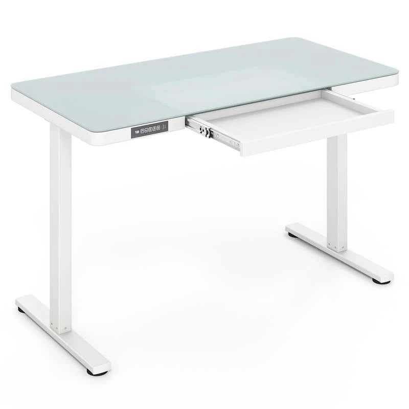 48" x 24" Electric Standing Desk with Drawer, Tempered Glass Top, Memory Positions & USB Type-C Outlets - Product image 4