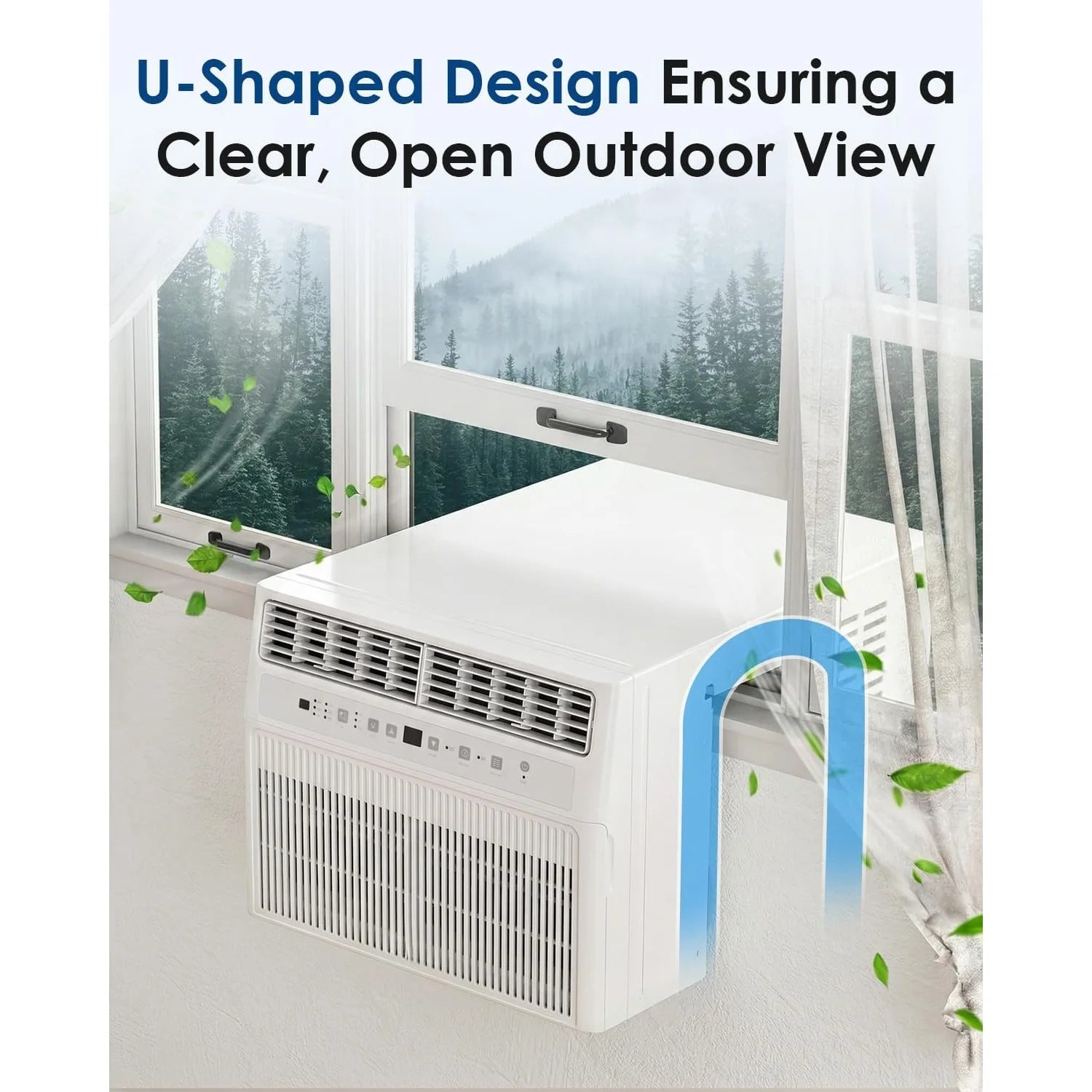 AECOJOY U-Shaped Window Air Conditioner 12, 000 BTU AC Unit with Full Window View, Cools 350 Sq. Ft - Product image 3