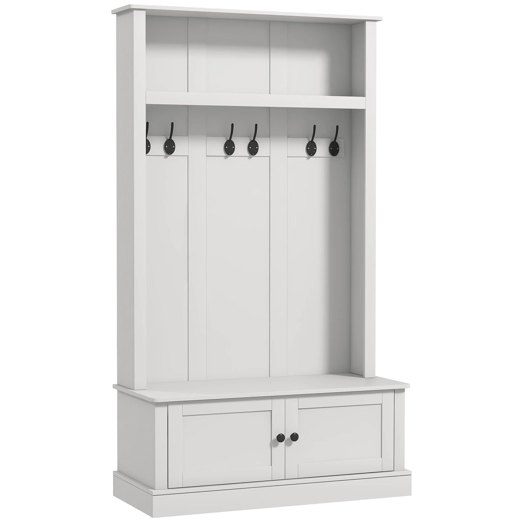 HOMCOM Hall Tree, Entryway Bench W/ Coat Rack, Shoe Cabinet, Black - Product image 20