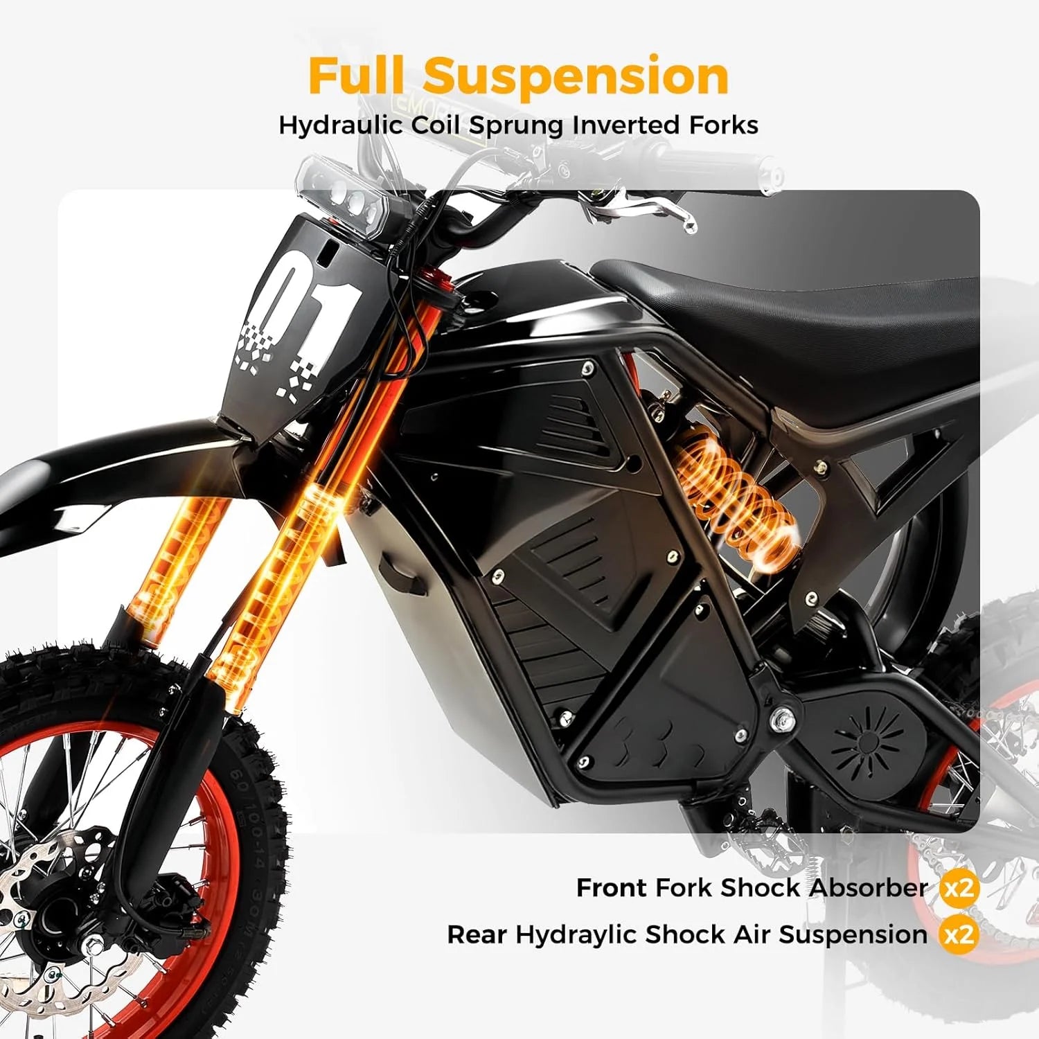 2000W Electric Dirt Bike for Adults Ridingtimes GT73 UL2849, Brushless Hub Motor - Product image 15