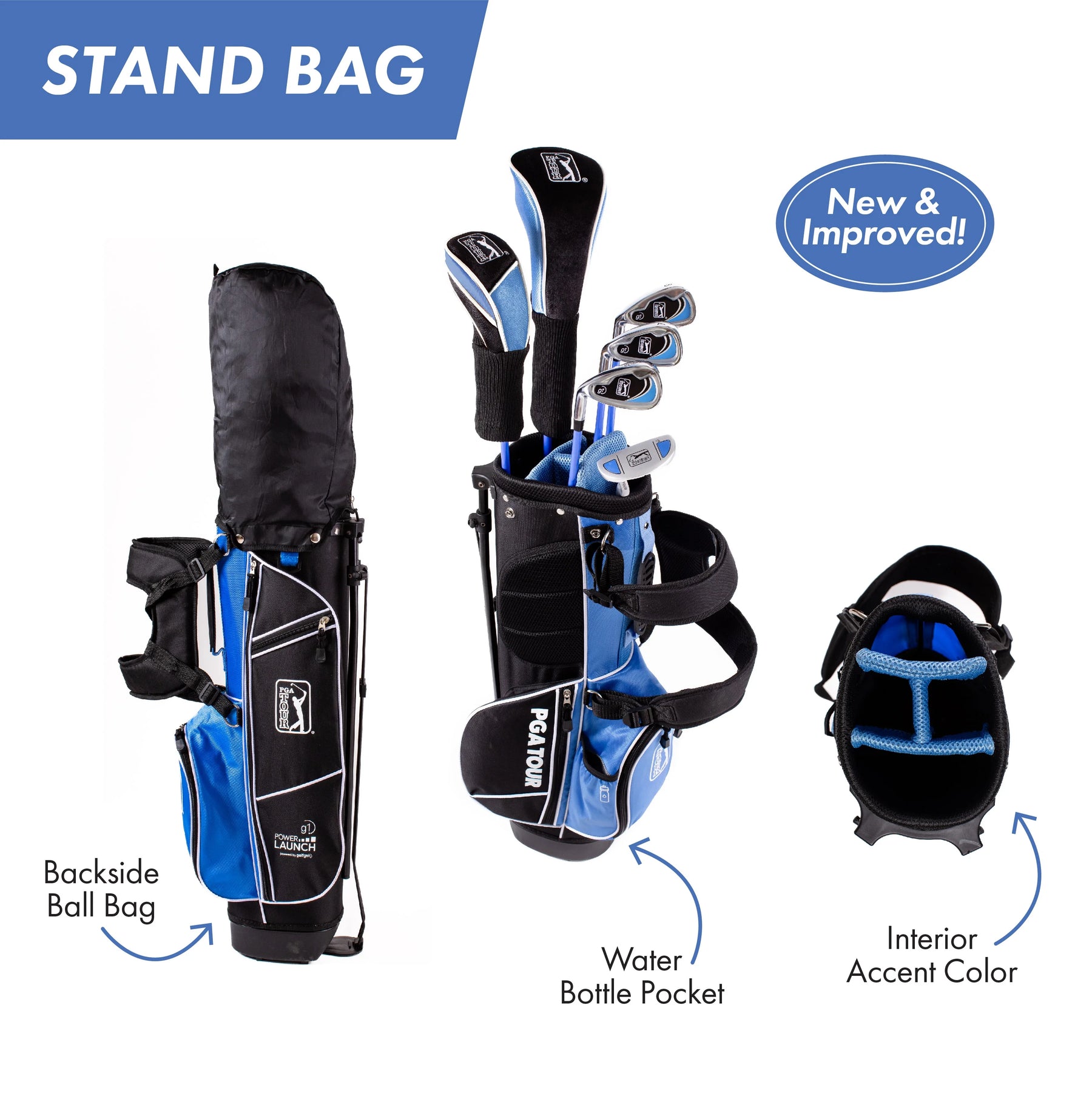 PGA Tour Right - Handed 10 Piece Kids Golf Club Stand Bag Set; Player Height 4'8 - 5'2", Ages 8 - 12 - Product image 12