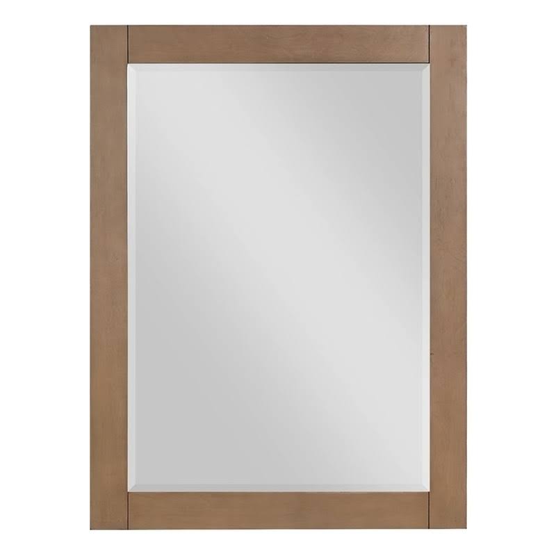 Ivy 28" Rectangular Bathroom Wood Framed Wall Mirror in Brown Pine - Product image 1