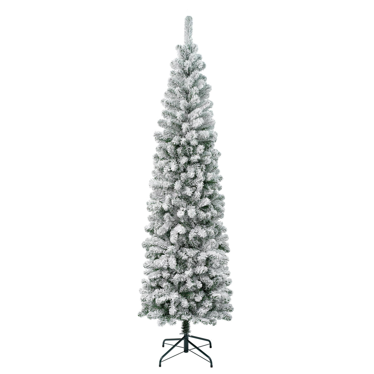 National Tree Company First Traditions Acacia Flocked Tree Slim Christmas Tree, 7.5 ft, Green - Product image 1