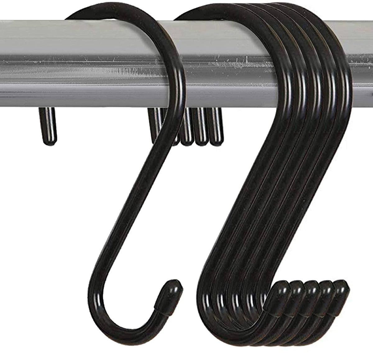 Smart Design Premium S Hooks with Rubber Gripped Finish Set of 6 - Steel Metal Frame - Product image 1