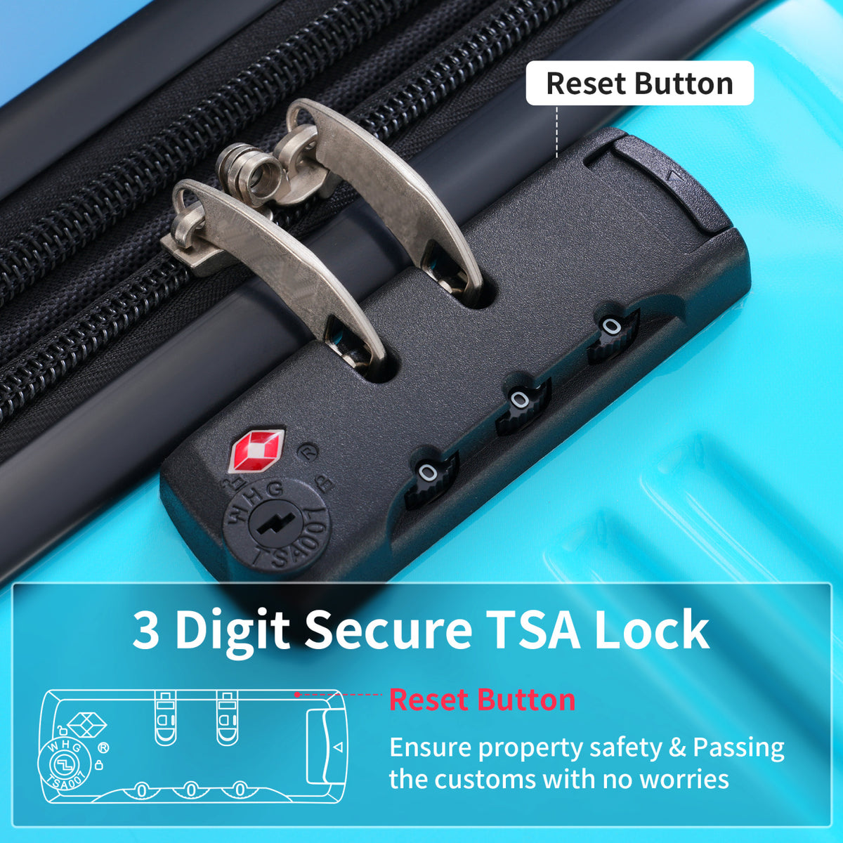 3 Piece Luggage Sets, Hard Shell Suitcase 20/24/28 in with TSA Lock and Spinner Wheels - Product image 20