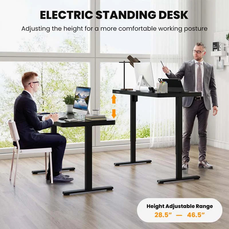 48" x 24" Electric Standing Desk with Drawer, Tempered Glass Top, Memory Positions & USB Type-C Outlets - Product image 17