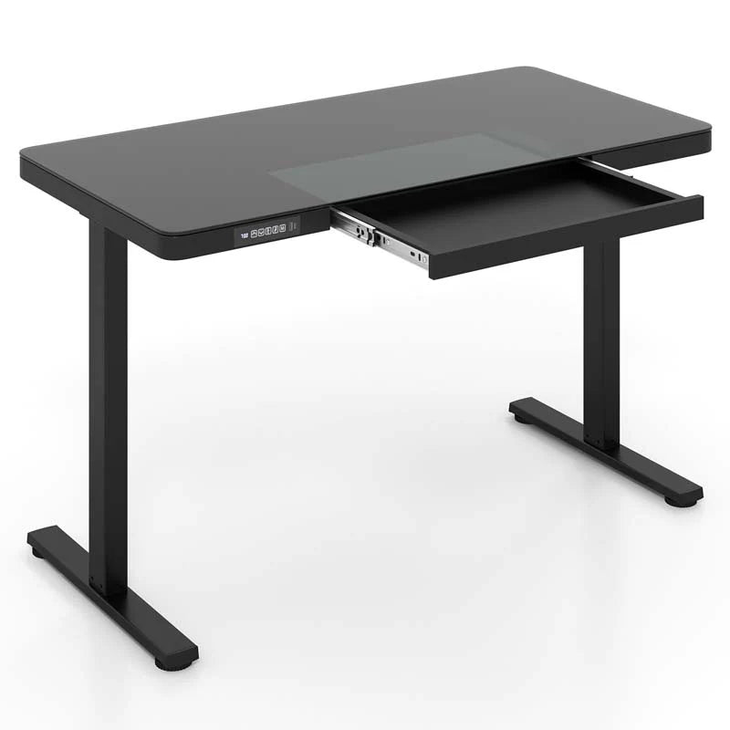 48" x 24" Electric Standing Desk with Drawer, Tempered Glass Top, Memory Positions & USB Type-C Outlets - Product image 14