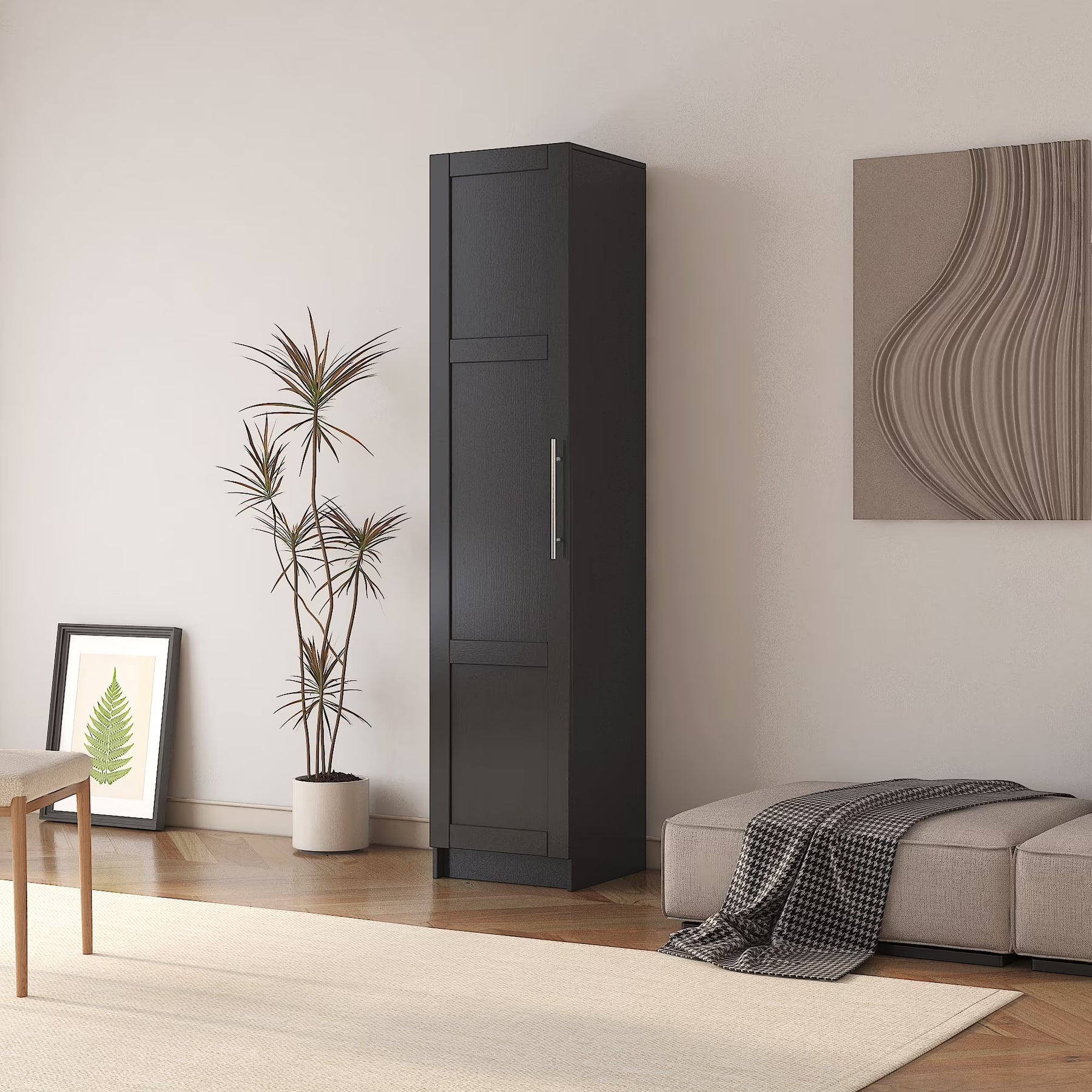 Slim Tall Storage Cabinet, Pantry Cabinet with Doors Shelves Small Space for Kitchen Living Room Bathroom - Product image 5