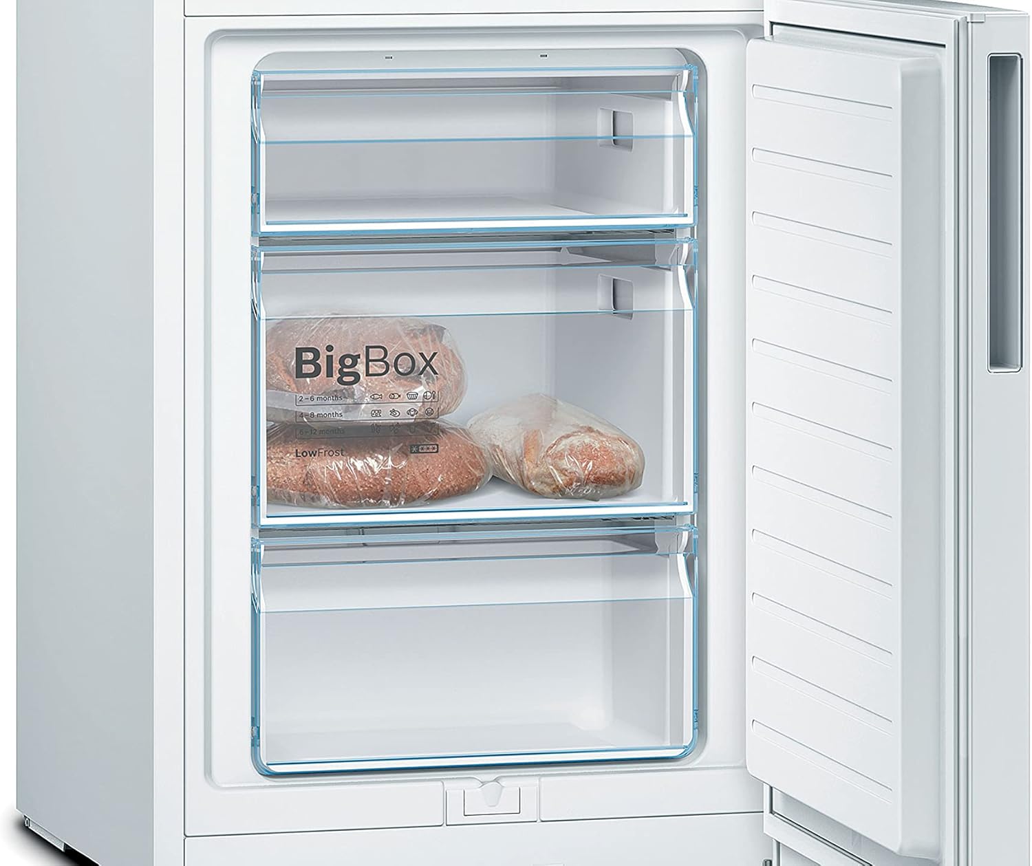 Bosch KGV33VWEAS, Series 4, Fridge freezer, Freestanding, 176 x 60 cm, 195 L / 94 L, White