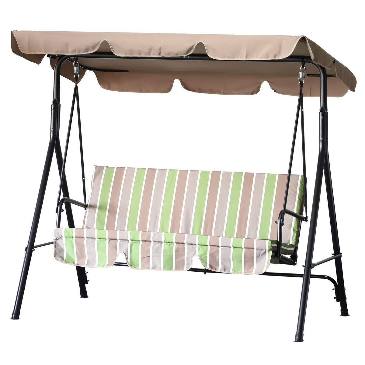 Outsunny Steel Outdoor Porch Swing Lounge Chair 3 Person with Top Canopy - Product image 1
