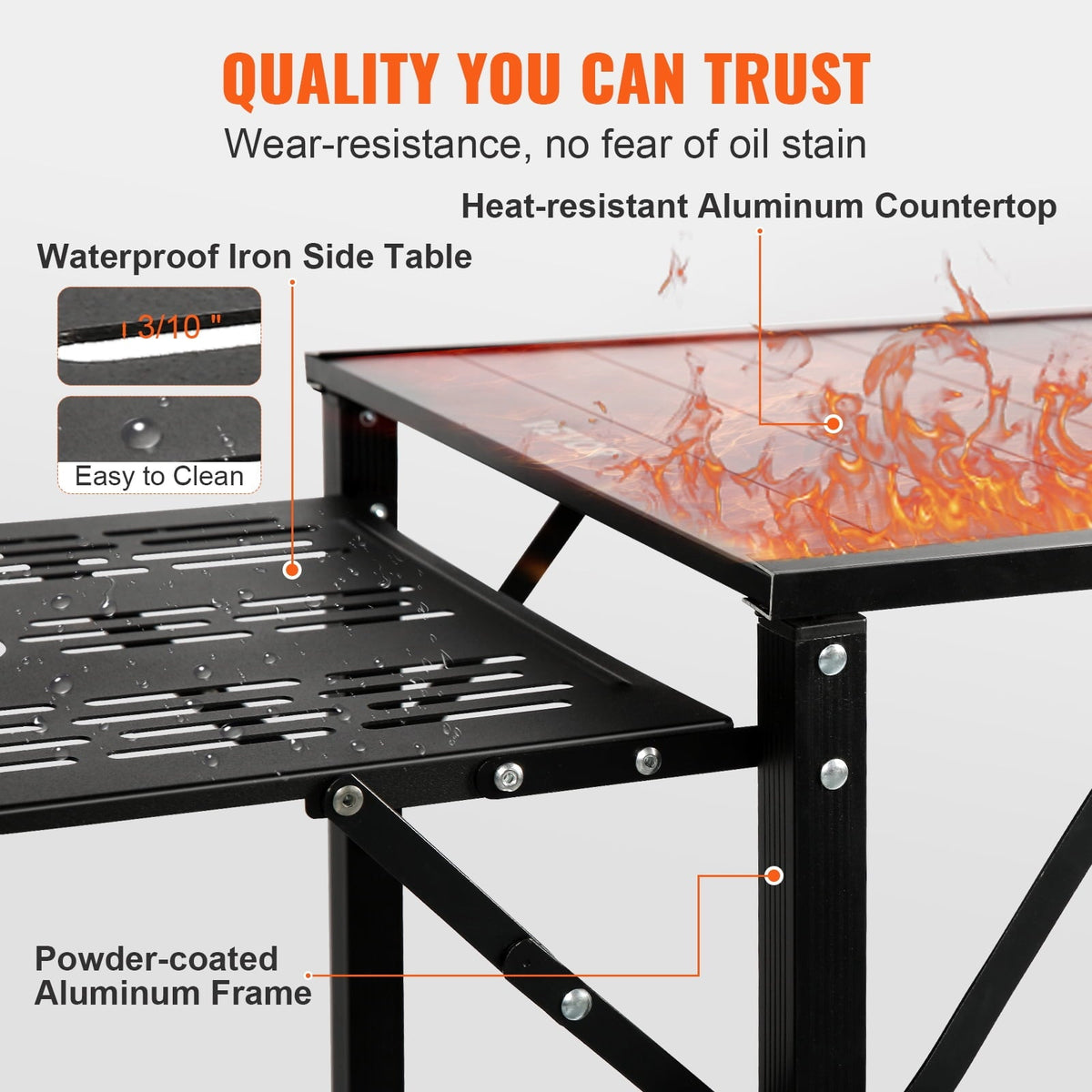 Camping Kitchen Table Folding Portable Cook Station Tables Shelves &A Sink - Product image 3