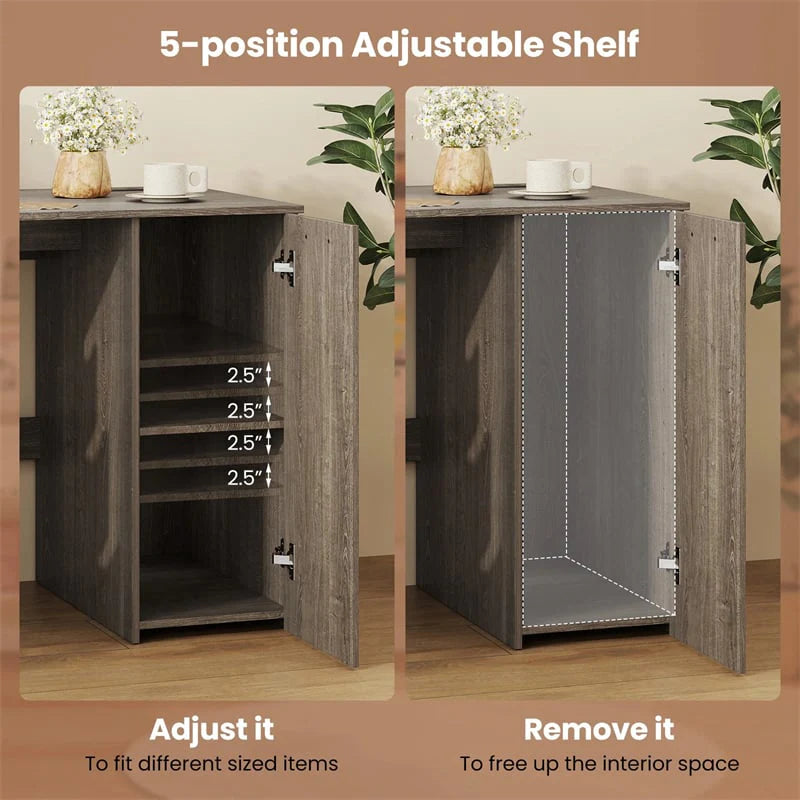 53" Computer Desk with 4 Storage Drawers & Cabinet, Home Office Desk w/ Charging Station - Product image 18