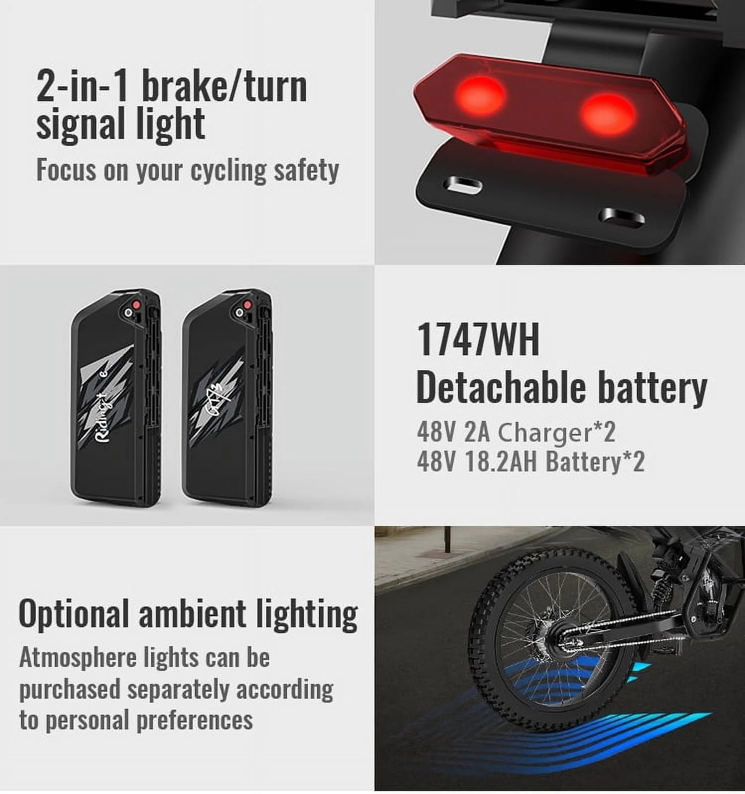 2000W Electric Dirt Bike for Adults Ridingtimes GT73 UL2849, Brushless Hub Motor - Product image 9