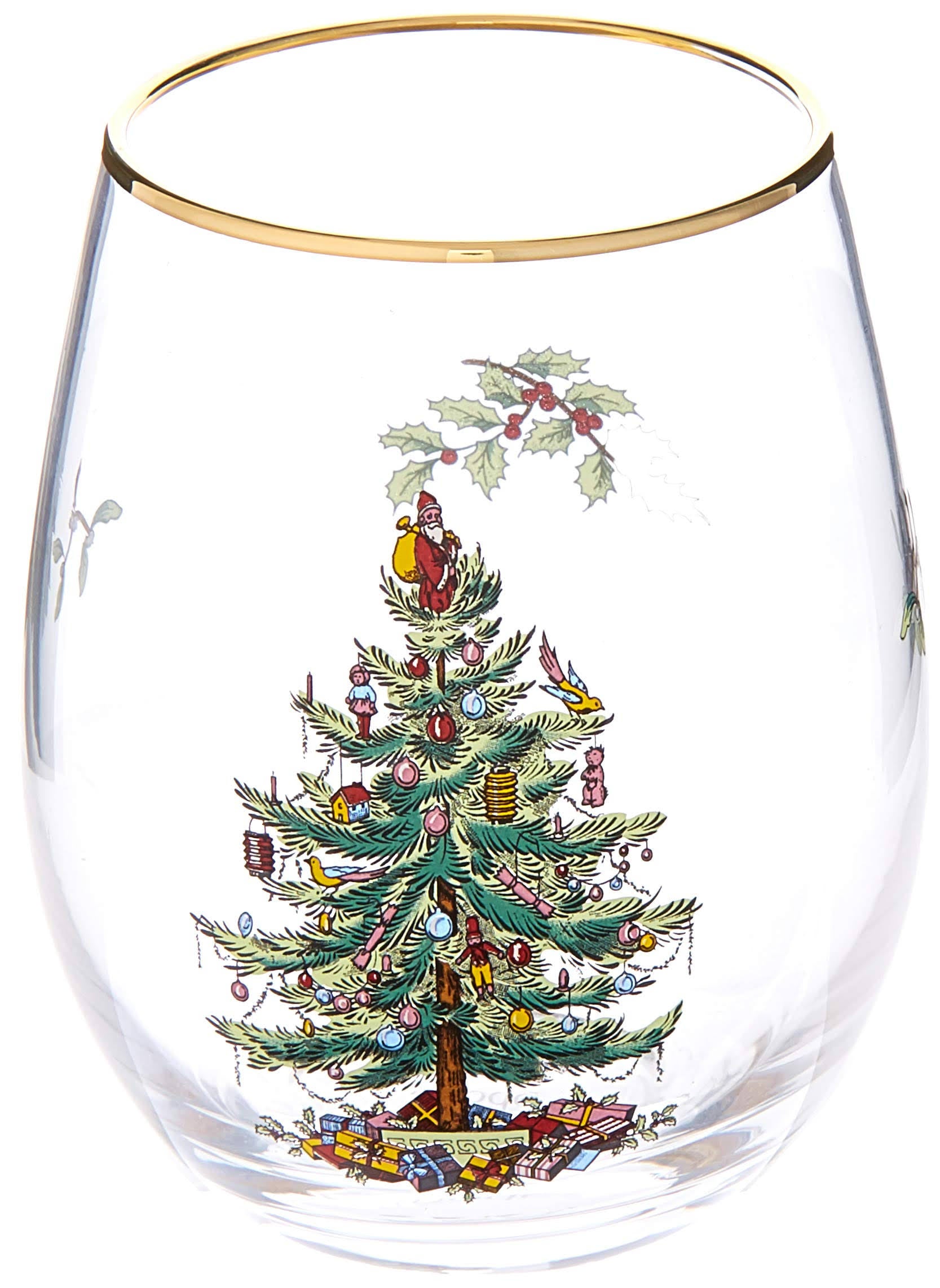 Spode Christmas Tree Stemless Wine Glasses (Set of 4) - Product image 1