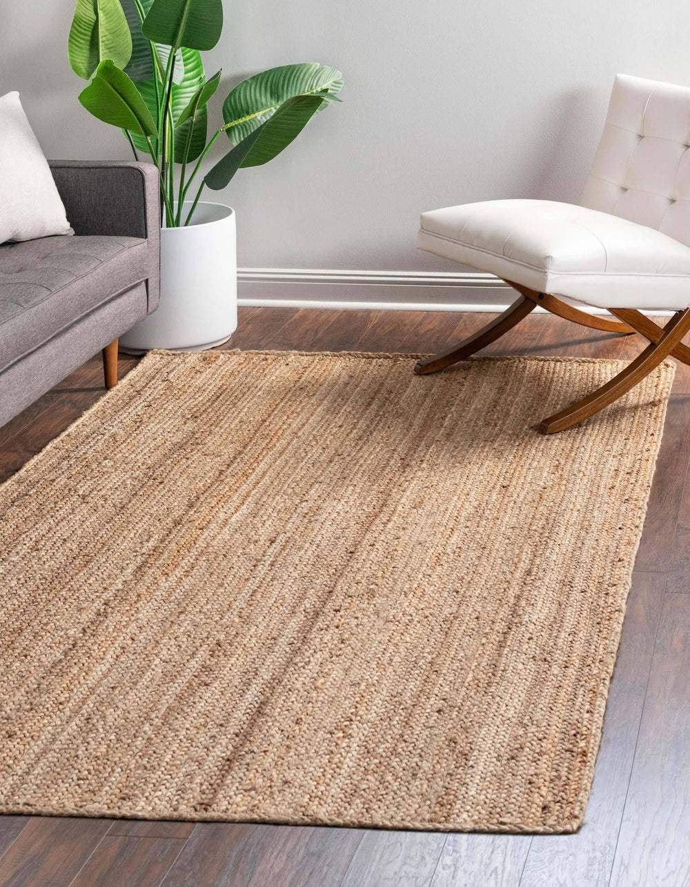 Unique Loom Dhaka Braided Jute Area Rug (8' x 10' - Natural)
