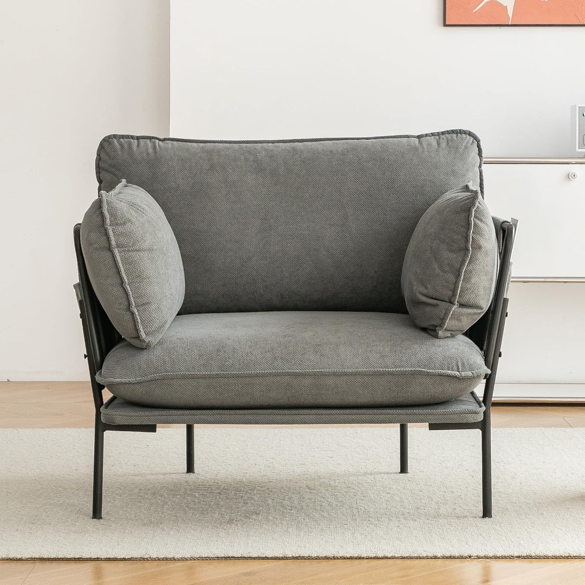 AECOJOY Modern Accent Chair Reading Chair with Pillow Upholstered Armchair for Adults - Product image 6