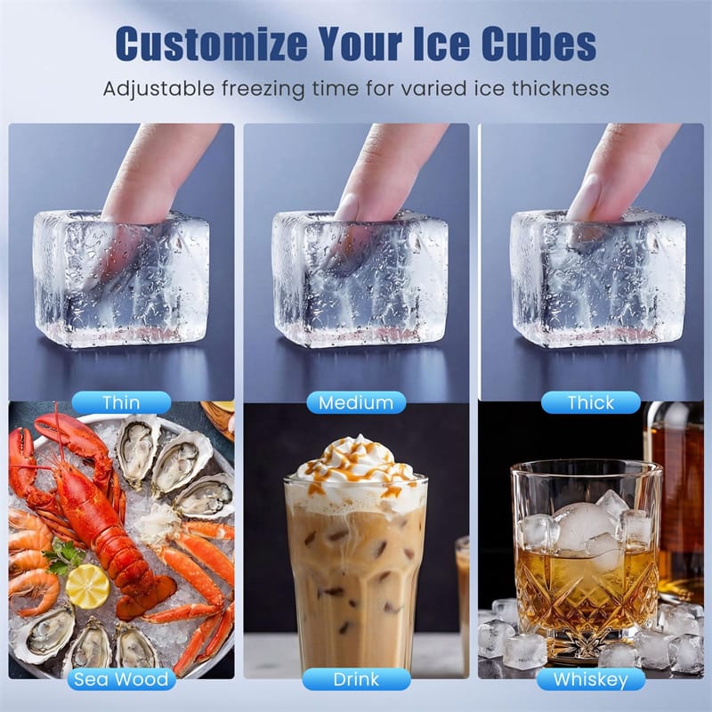 110 LBS/24H Commercial Ice Maker, Stainless Steel Ice Machine with 25 LBS Storage, 36 Cubes in 13 Mins - Product image 5