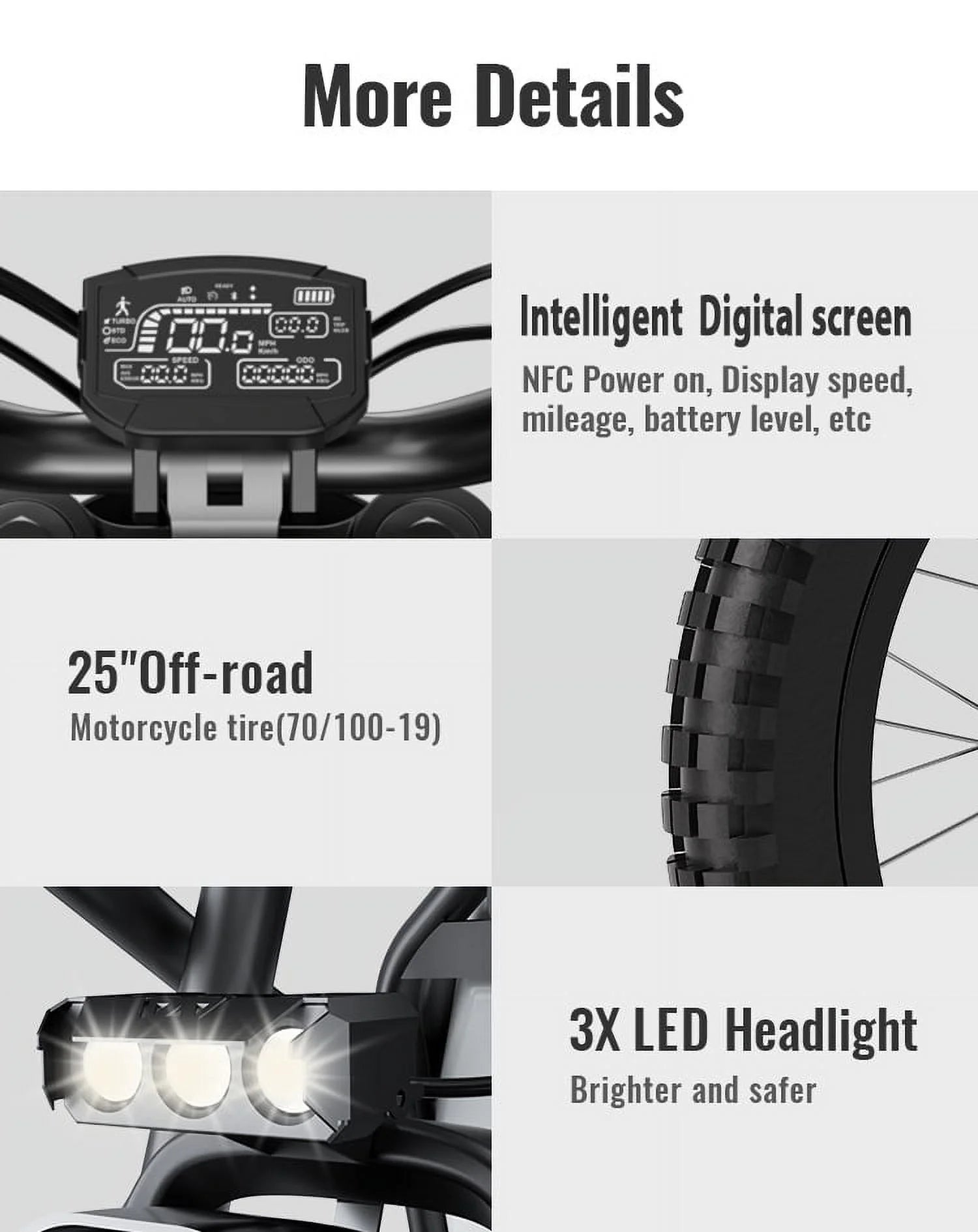2000W Electric Dirt Bike for Adults Ridingtimes GT73 UL2849, Brushless Hub Motor - Product image 4