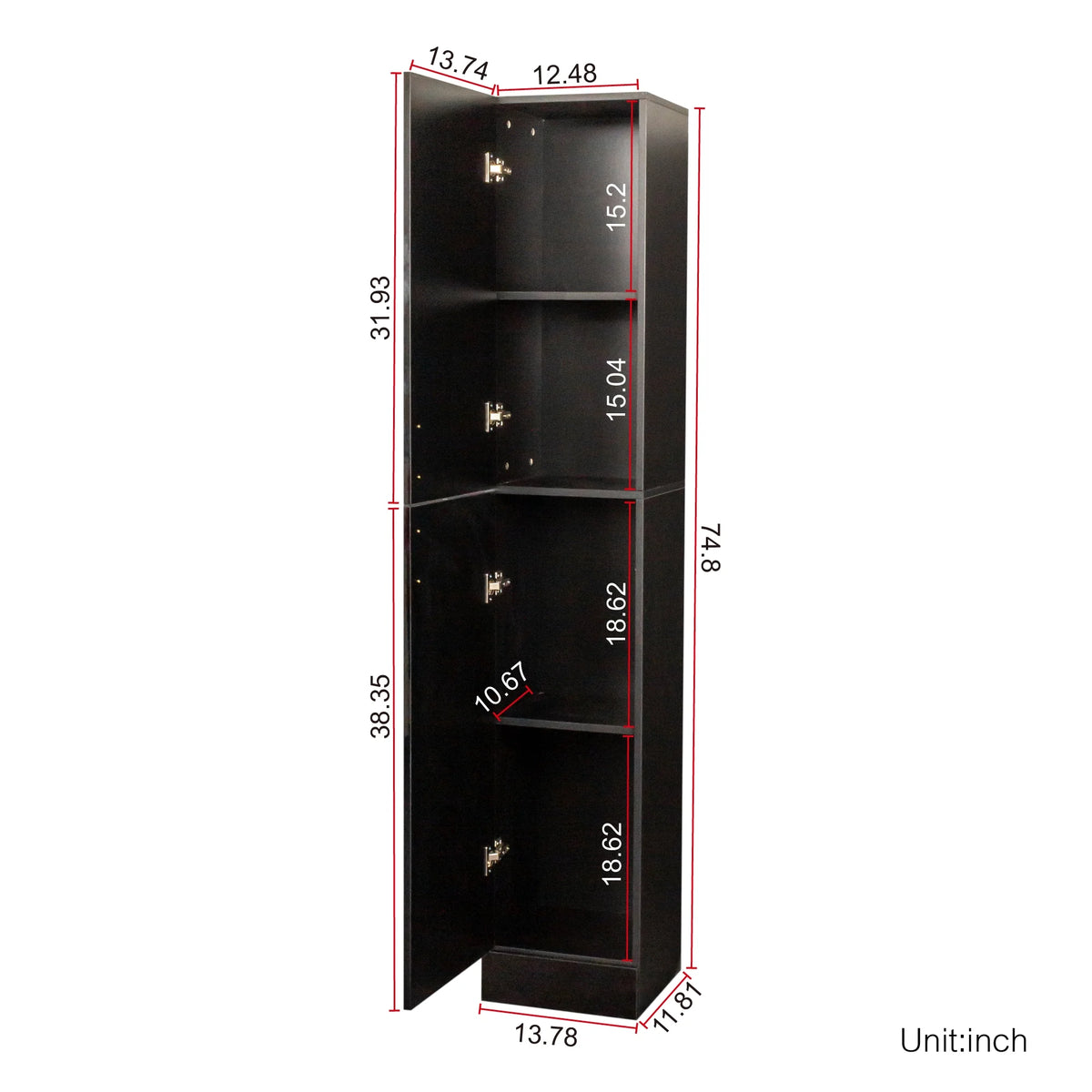 Slim Tall Storage Cabinet, Pantry Cabinet with Doors Shelves Small Space for Kitchen Living Room Bathroom - Product image 16
