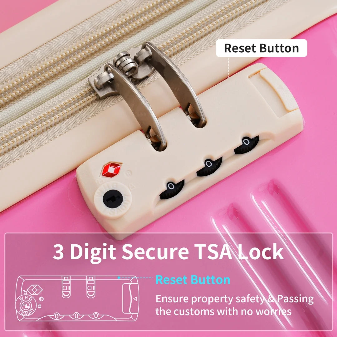 3 Piece Luggage Sets, Hard Shell Suitcase 20/24/28 in with TSA Lock and Spinner Wheels - Product image 14