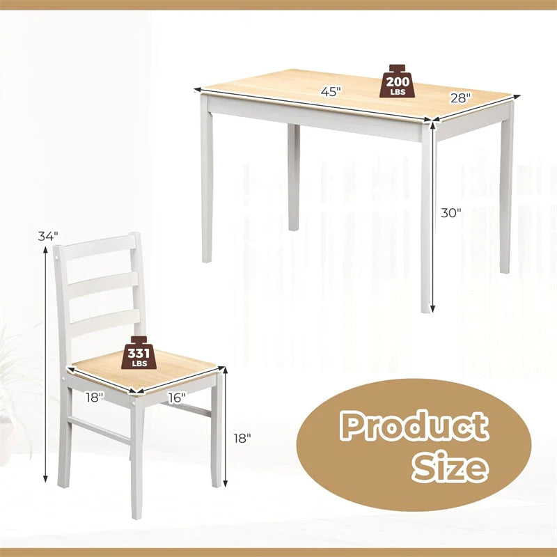 5-Piece Dining Table Set for 4, Wood Kitchen Table & 4 Chairs w/ Rubber Wood Legs - Product image 24