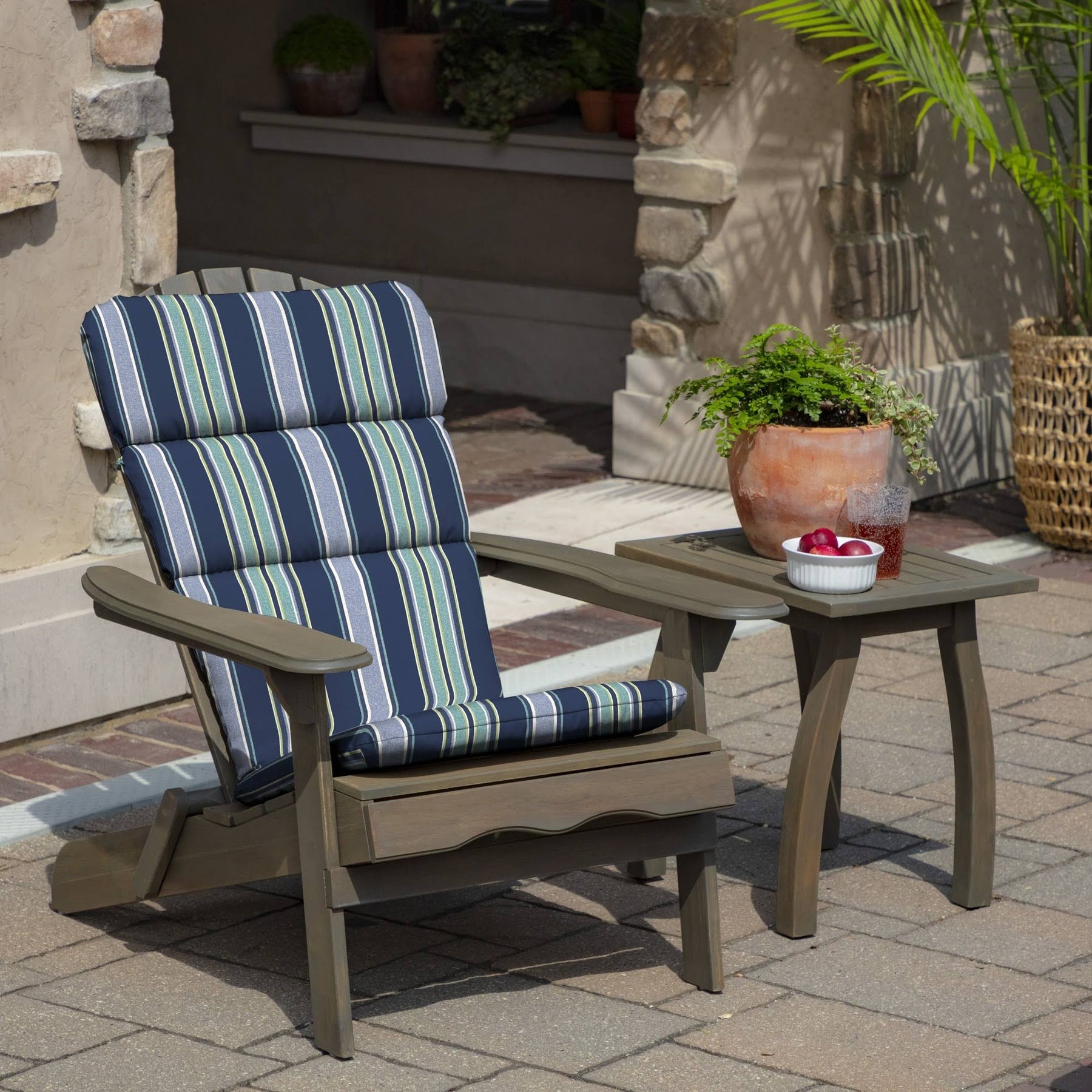 Arden Selections Sapphire Aurora Stripe Outdoor Adirondack Chair Cushion - Product image 1
