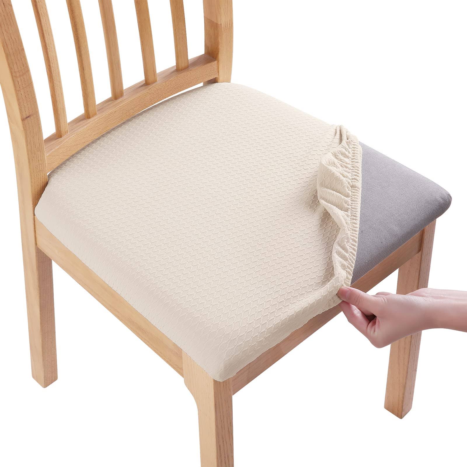 smiry Stretch Spandex Jacquard Dining Room Chair Seat Covers, Removable Washable Anti-Dust Dinning - Product image 1