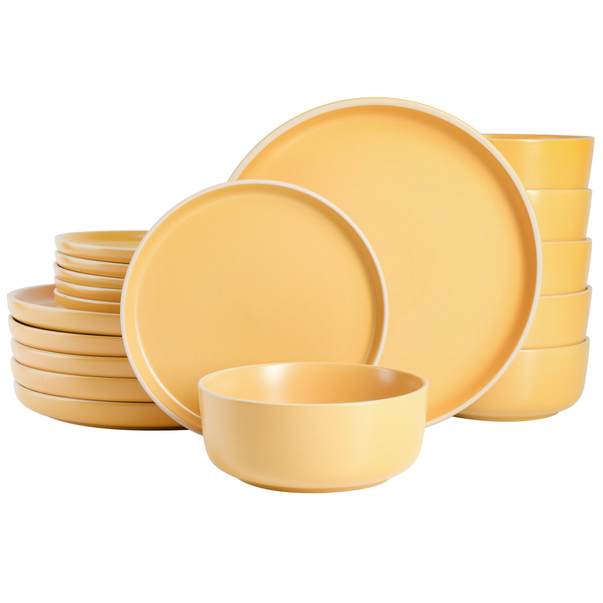 Gibson Home Zuma 18-Piece Stoneware Dinnerware Set Yellow - Product image 1