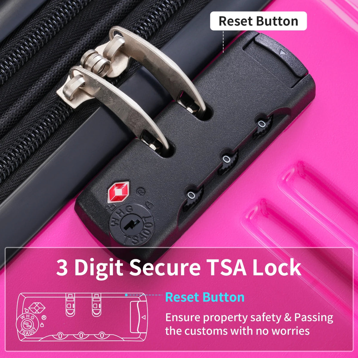 3 Piece Luggage Sets, Hard Shell Suitcase 20/24/28 in with TSA Lock and Spinner Wheels - Product image 7