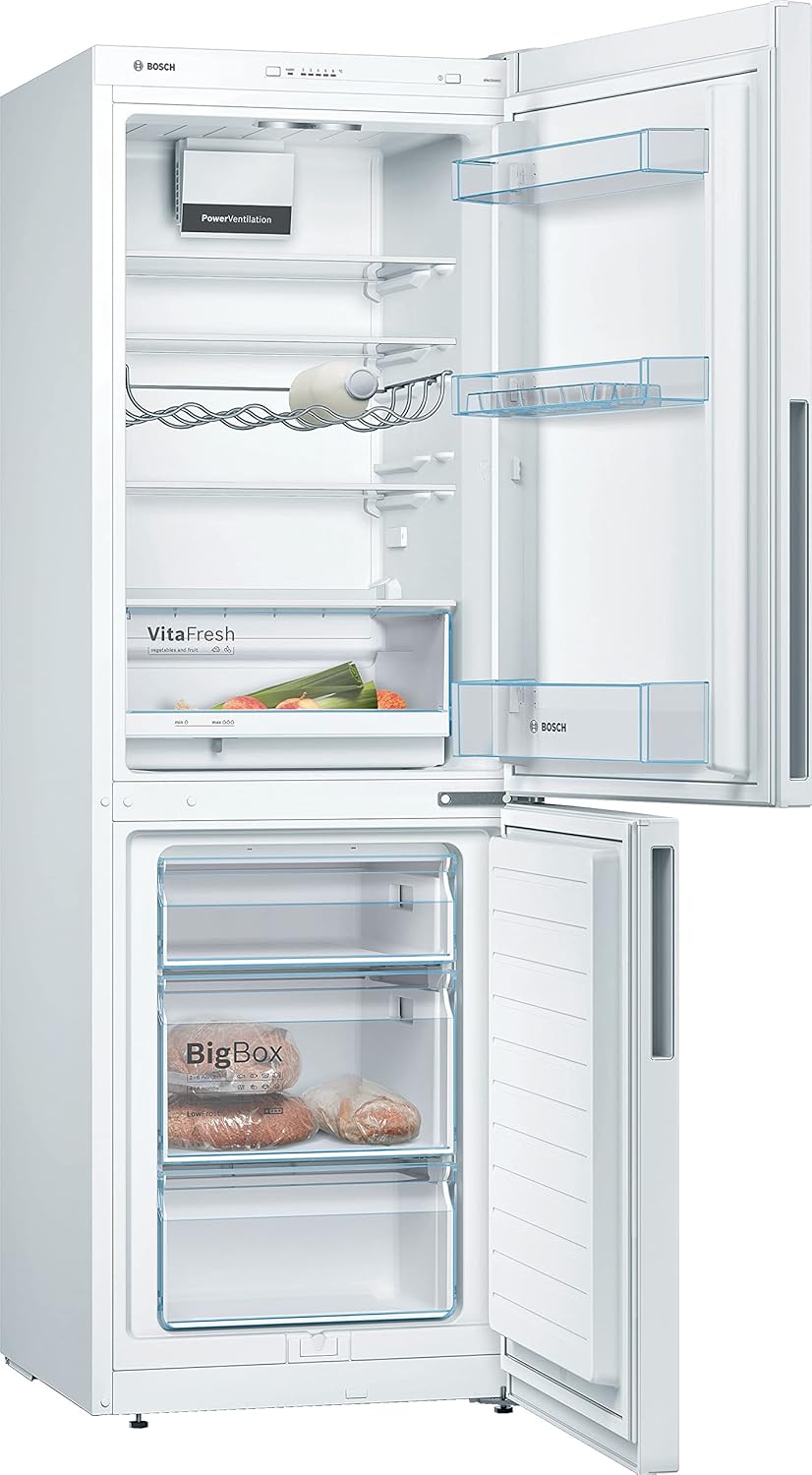 Bosch KGV33VWEAS, Series 4, Fridge freezer, Freestanding, 176 x 60 cm, 195 L / 94 L, White