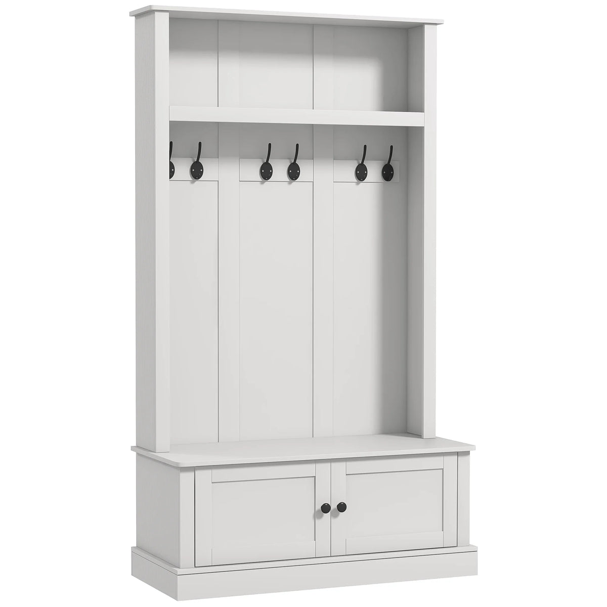 HOMCOM Hall Tree, Entryway Bench W/ Coat Rack, Shoe Cabinet, Black - Product image 20