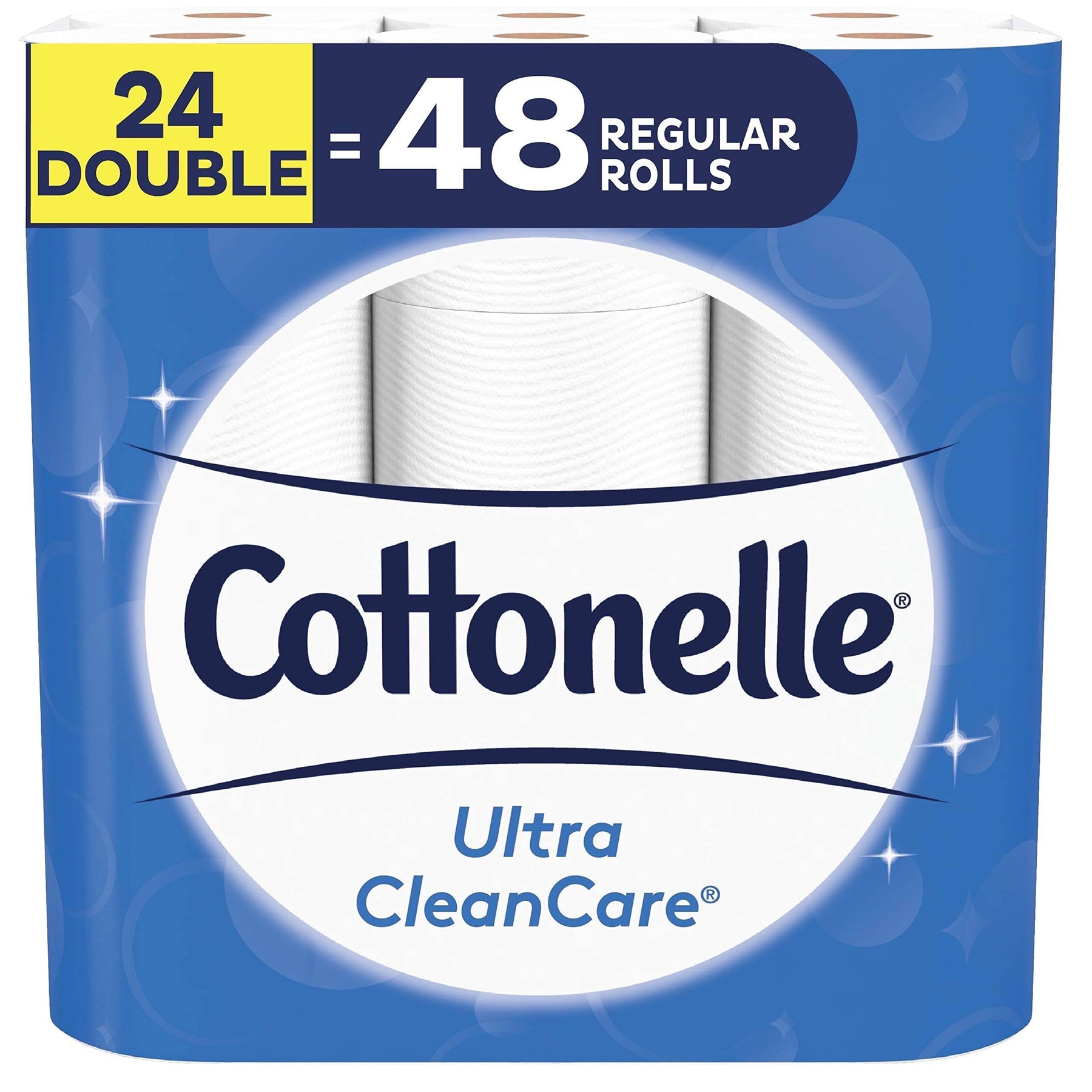 Cottonelle Toilet Paper, 24 Double Rolls (Equal to 48 Regular Rolls), Ultra CleanCare, Soft Bath Tissue - Product image 1
