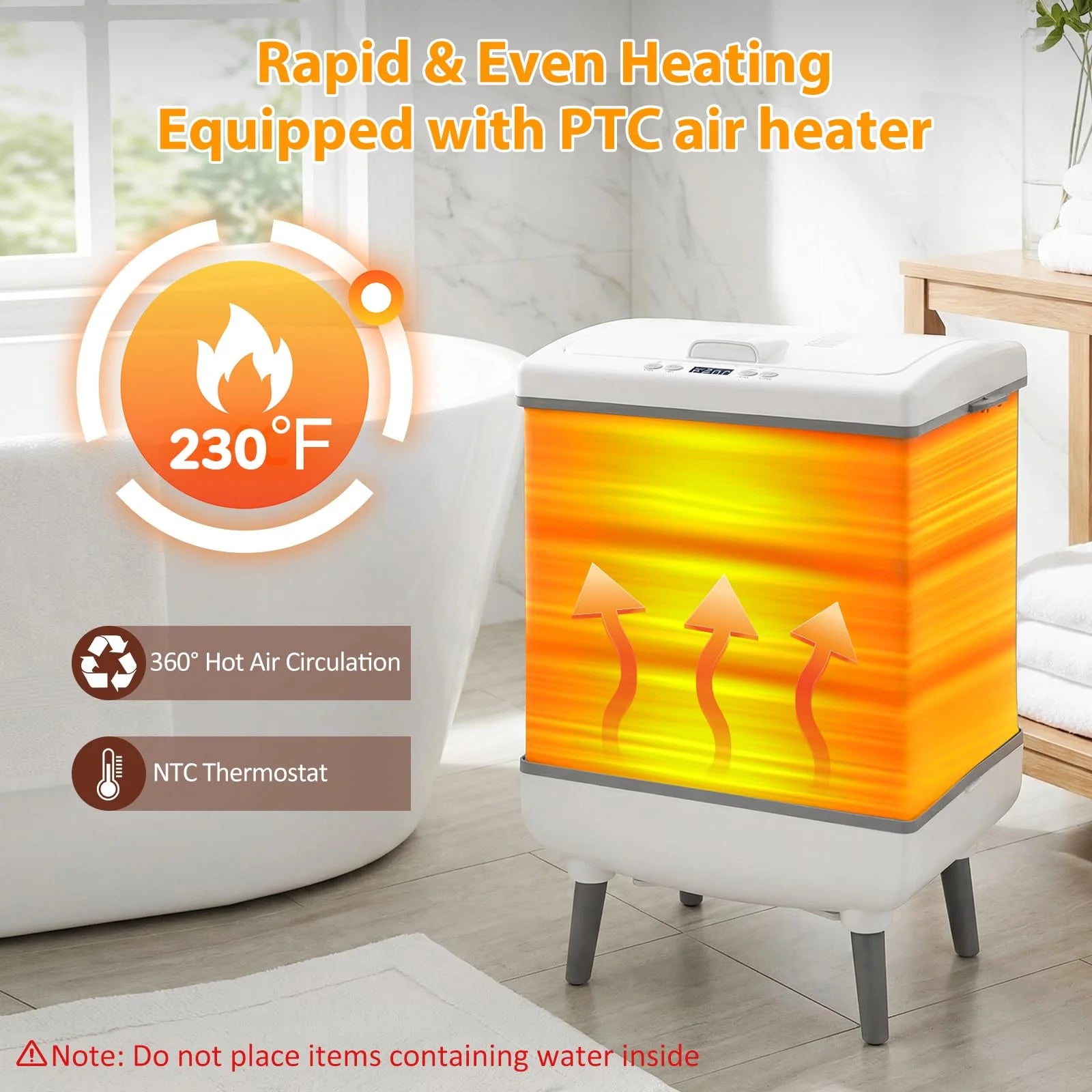 Tangkula 35L Large Towel Warmer with Heating and Drying Modes for Bathroom - Product image 4