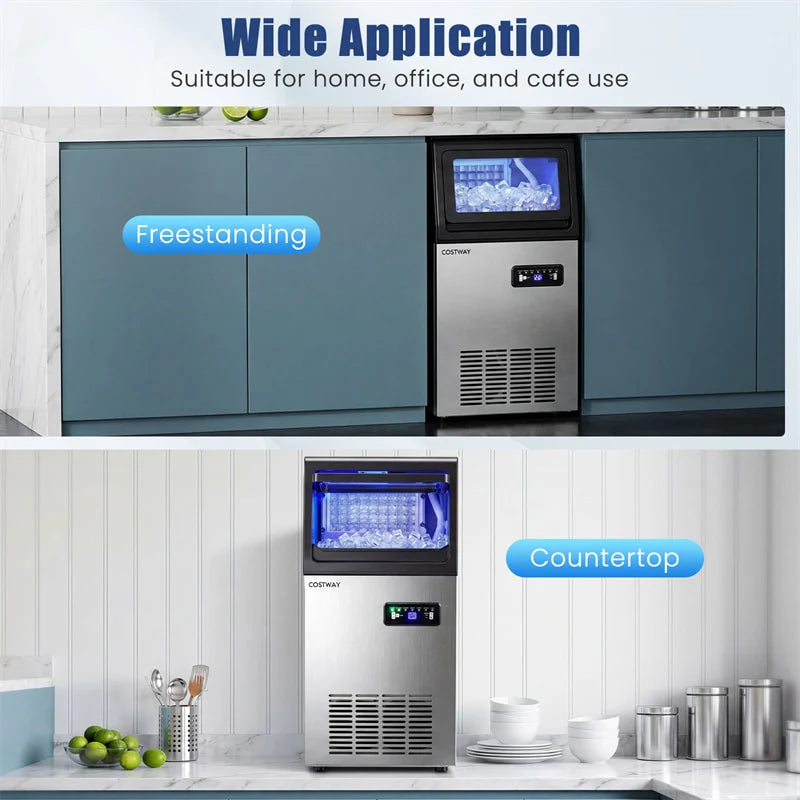 110 LBS/24H Commercial Ice Maker, Stainless Steel Ice Machine with 25 LBS Storage, 36 Cubes in 13 Mins - Product image 10