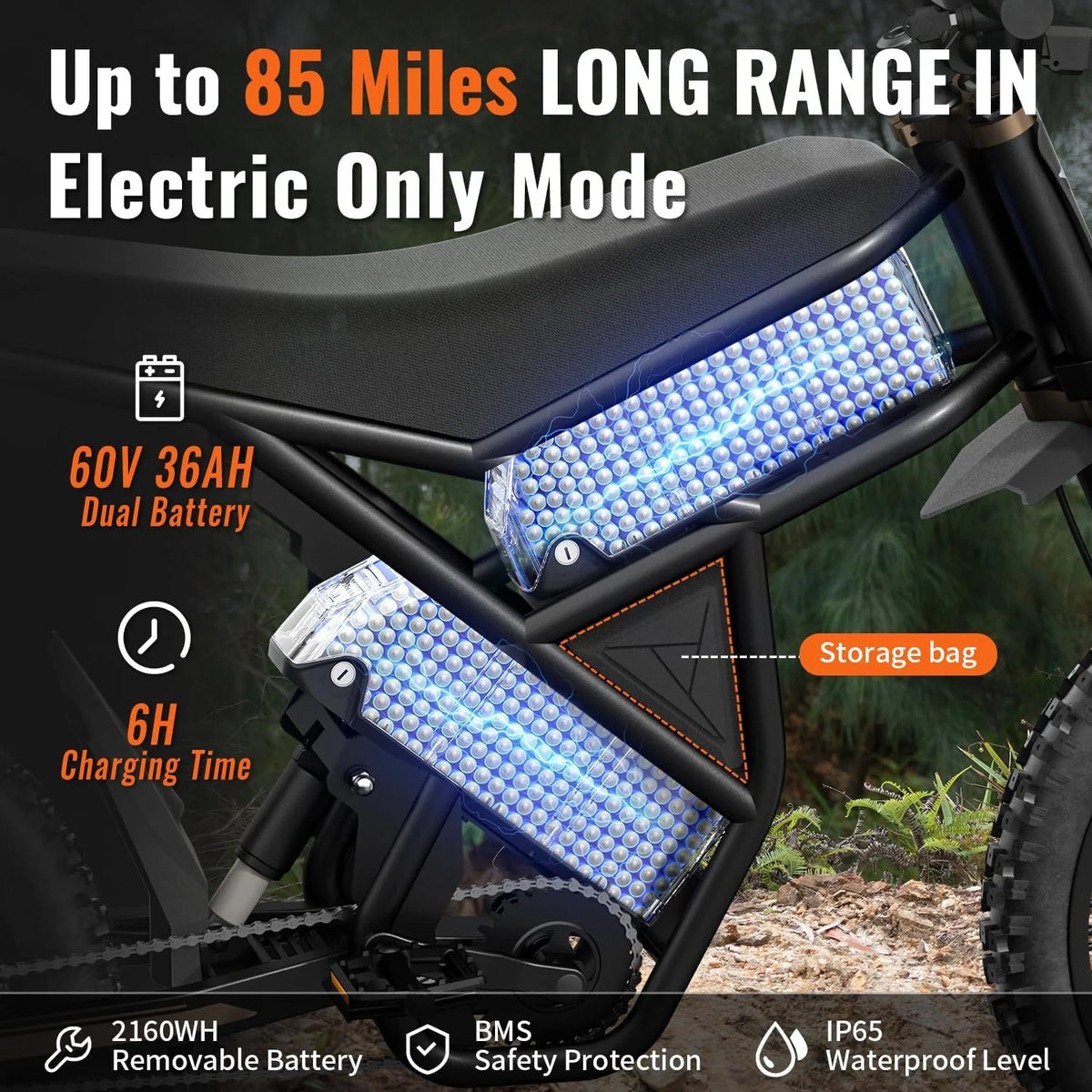 2000W Electric Dirt Bike for Adults Ridingtimes GT73 UL2849, Brushless Hub Motor - Product image 22