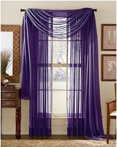 Decotex 2 Piece Solid Elegant Sheer Curtains Fully Stitched Panels Window Treatment Drape (54" x 84" - Product image 1