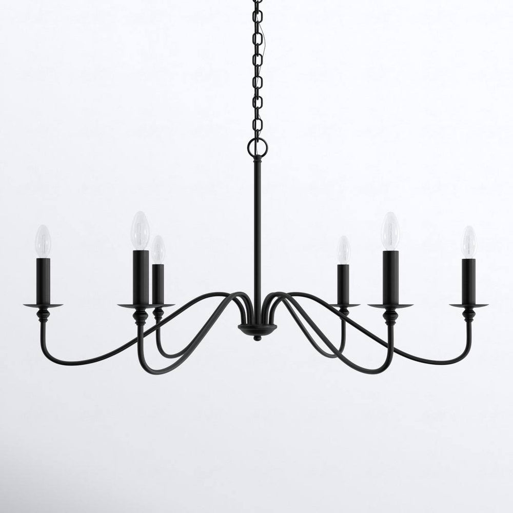Ableton 6 - Light Candle Style Classic / Traditional Chandelier Birch Lane Finish: Matte Black, Size: 19" H x 36" W x 36" D