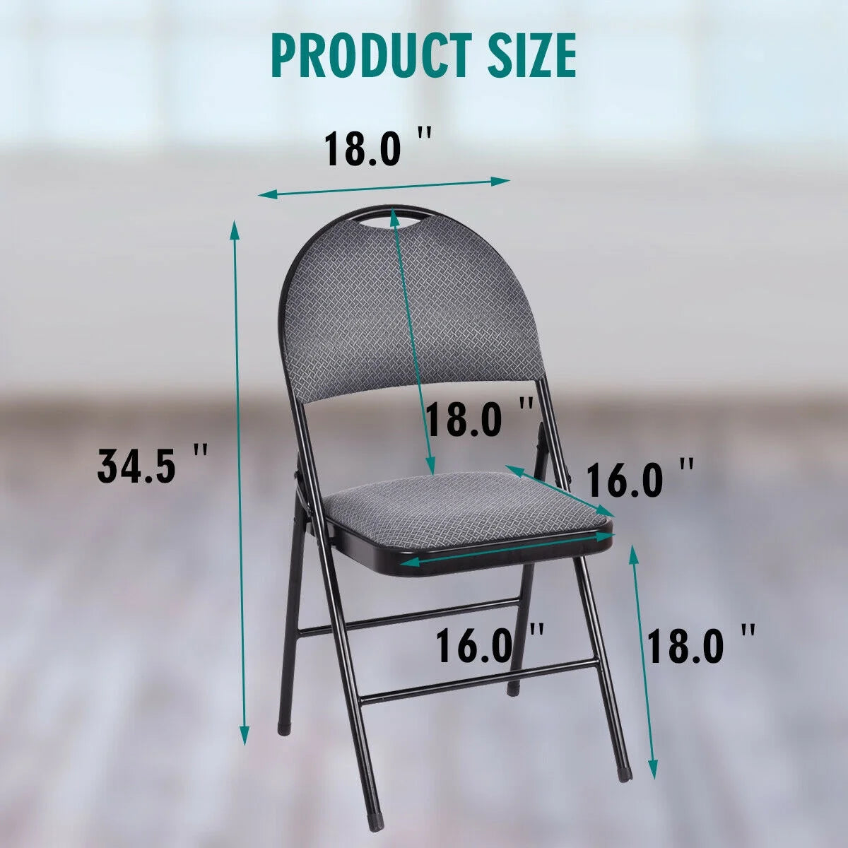 Costway Set of 6 Folding Chairs Fabric Upholstered Padded Seat Metal Frame Home Office Beige - Product image 13