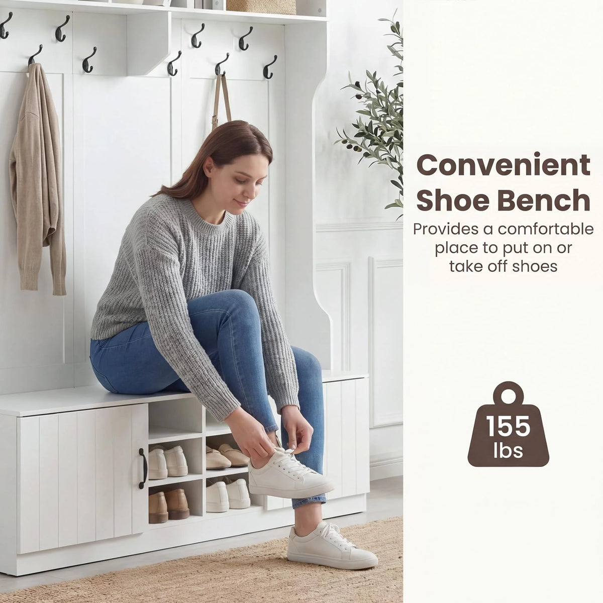 Tangkula Hall Tree with Bench and Shoe Storage - Product image 7