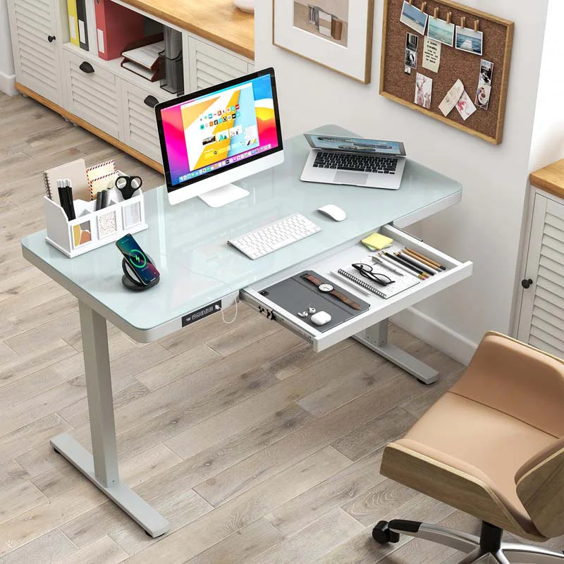 48" x 24" Electric Standing Desk with Drawer, Tempered Glass Top, Memory Positions & USB Type-C Outlets - Product image 5