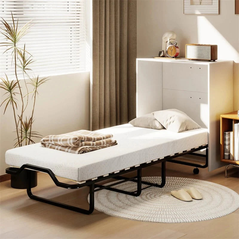 Cot Size Murphy Cabinet Bed with Mattress, 2-in-1 Folding Rollaway Guest Bed into Storage Cabinet with - Product image 12